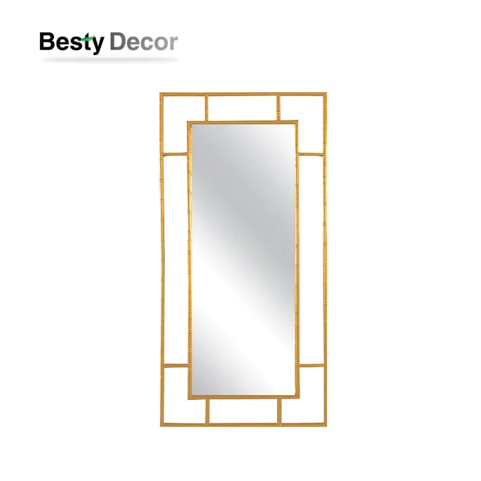 Beveled Corner Metal Framed Mirror